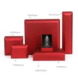 Silver Couple Rings Square Diamond For Engagement With Gift Box