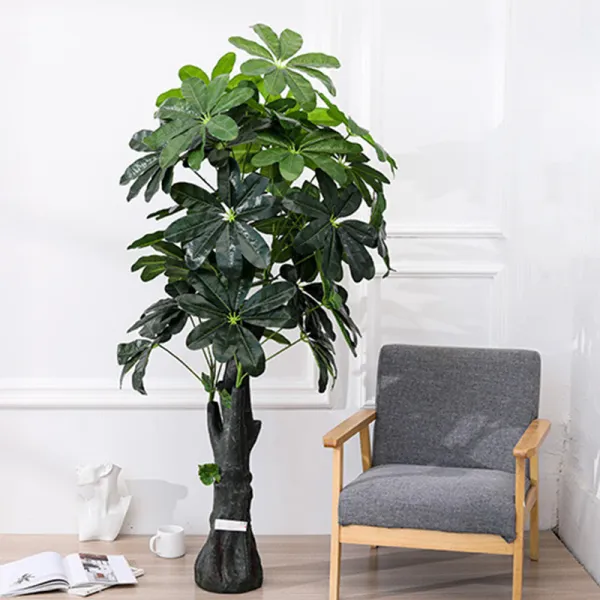 Artificial Plant Potted Golden and Jade Tree Green Plant Bonsai Decoration