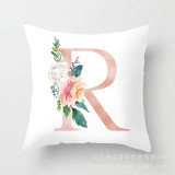 4PCS Home Cotton Decorative Letter A-Z Throw Pillow Case Cushion Covers For Sofa Couch Bed Chair