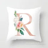 4PCS Home Cotton Decorative Letter A-Z Throw Pillow Case Cushion Covers For Sofa Couch Bed Chair