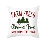 Home Decoration White Christmas Tree Pillowcase Cotton Pillow Cover