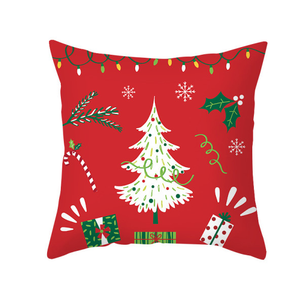 Home Decoration Red Christmas Tree Pillowcase Cushion Pillow Cover