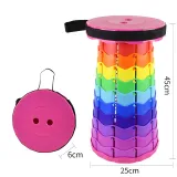 Portable Telescopic Folding Stools Rainbow Multicolor Collapsible Retractable Camping Fishing Hiking Stools