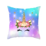 4PCS Rainbow Unicorn Home Cotton Decorative Throw Pillow Case Cushion Covers
