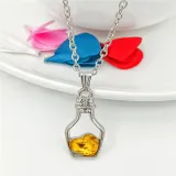 Heart Type Crystal Pendant Silver Golden Chain Jewelry Necklace