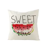 4PCS Home Cotton Decorative Hello Summer Throw Pillow Case Cushion Covers For Sofa Couch Bed Chair