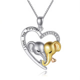 Heart Animals Necklace I Love You Forever Diamante Jewelry Mother's Day Gift