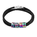 DIY Round Ring Bracelets with Name Engraved Custom Gift For Dad Mom Friends