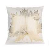 4PCS Home Cotton Decorative Throw Pillow Case Golden Leave Cushion Covers For Sofa Couch Bed Chair
