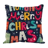 Dark Linen Home Decoration Christmas Letters Gift Pillow Sofa Pillowcase