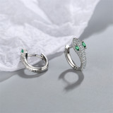 Zircon Diamond Snake Emerald Stud Earrings