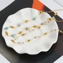 Stone Charms Gold Chain Jewelry Bracele