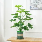 Artificial Plant Potted Green Maple Leaf Tree Green Plant Bonsai Decoration