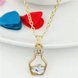 Heart Type Crystal Pendant Silver Golden Chain Jewelry Necklace