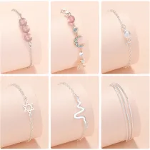 Silver Clavicle Pendant Chain Jewelry Bracelet