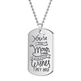 2PCS Mothers Day Gift Best Mom Stainless Steel Letter Keyring Necklace Pendant for Mom