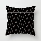 4PCS Home Cotton Decorative Black White Stripe Throw Pillow Case Cushion Covers For Sofa Couch Bed Chair