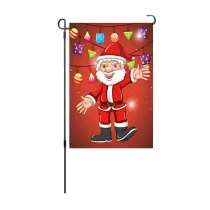 Christmas Courtyard Garden  Flag Santa Claus Bunting Double-Sided Holiday Flag