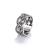 9PCS Silver Vintage Star Hollow Stackable Finger Punk Rings Set