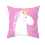 4PCS Home Cotton Decorative Cartoon Unicorn Throw Pillow Case Cushion Covers For Sofa Couch Bed Chair