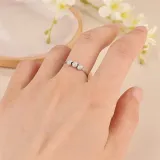 Silver Adjustable Anti Anxiety Beaded Spinner Rings Stacking Spinning Worry Ring
