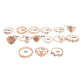 Gold Diamond Butterfly Snake Vintage Knuckle Stackable Finger Rings Set