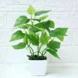 Artificial Mini Green Leaves Potted Home Living Room Indoor Green Plant Decoration