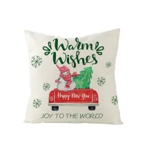 Home Decoration Christmas Snowman Pillowcase Cartoon Printing Home Sofa Cushion Cover