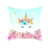 4PCS Rainbow Unicorn Home Cotton Decorative Throw Pillow Case Cushion Covers