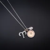 Sterling Silver Twelve Constellations Clavicle Zircon Diamonds Pendant Chain Jewelry Necklace