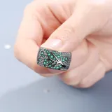 Fashion Jewelry Plum Branch Full Diamond Opening Ring Adjustable