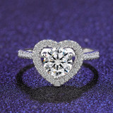 Silver Zircon Diamond Love Heart Pendant Chain Jewelry Earrings Necklaces Jewelry Sets