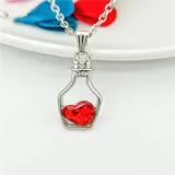 Heart Type Crystal Pendant Silver Golden Chain Jewelry Necklace