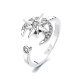 Zircon Diamonds Anxiety Stainless Steel Spinner Relieveing Ring Flower Butterfly Jewelry Rings