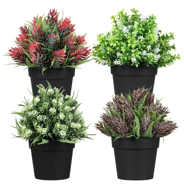 Artificial Plant Rose Bud Combination Potted Landscape Decoration