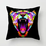 4PCS Home Cotton Decorative Colorful Animals Throw Pillow Case Cushion Covers For Sofa Couch Bed Chair