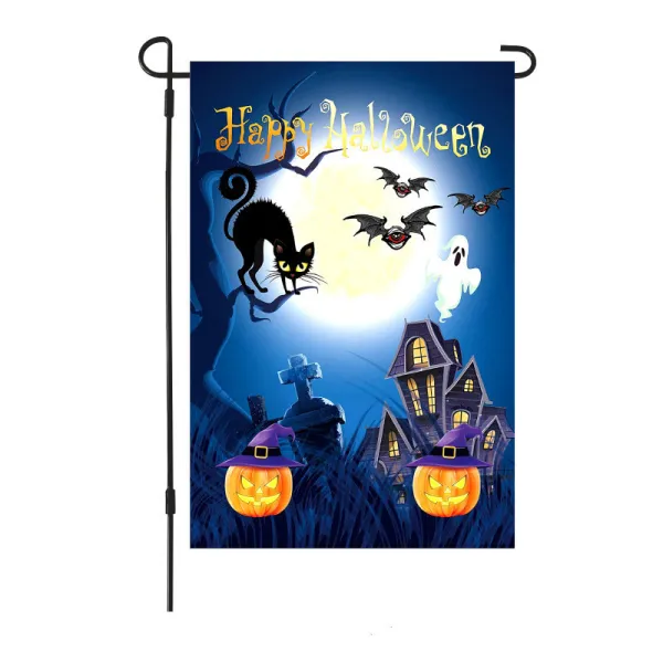Halloween Bat Castle Double-Sided Garden Flag Party Decoration Flag