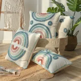 Circle Personality Rectangular Fringe Cotton Linen Decorative Throw Pillow Case Cushion Covers