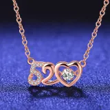 Sterling Silver Zircon Diamond 520 LovePendant Chain Jewelry Necklace