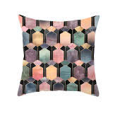 4PCS Home Cotton Decorative Rhombus Printing Throw Pillow Case Cushion Covers For Sofa Couch Bed Chair