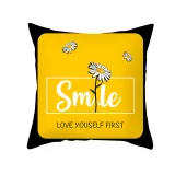 4PCS Home Cotton Decorative Throw Pillow Daisy Pttern Case Cushion Covers For Sofa Couch Bed Chair