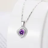 Sterling Silver Zircon White Diamond Clover Clavicle Pendant Chain Jewelry Necklace