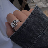 Retro Jewelry Silver Hands Skeleton Five Claws Ring
