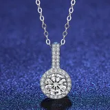 Silver Zircon Diamond Round Pendant Chain Jewelry Earrings Necklaces Rings Jewelry Sets