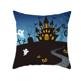 Halloween Holiday Pillowcase Pumpkin Castle Cushion Pillow Cover