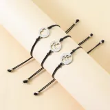 3PCS Mother's Day Gifts Jewelry Hollow Love Heart Charm Bracelets from Daughter Mom