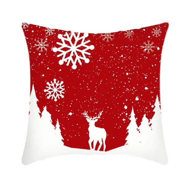 Home Decoration Christmas Elk Pillow Cushion Cover Pillowcase