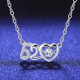 Sterling Silver Zircon Diamond 520 LovePendant Chain Jewelry Necklace