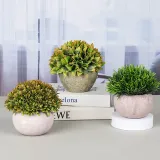 Artificial Melaleuca Plants Potted Plant Combination Mini Pulp Basin Desktop Decoration