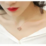 100 languages I love you Heart Zircon Diamonds Chain Necklace Jewelry